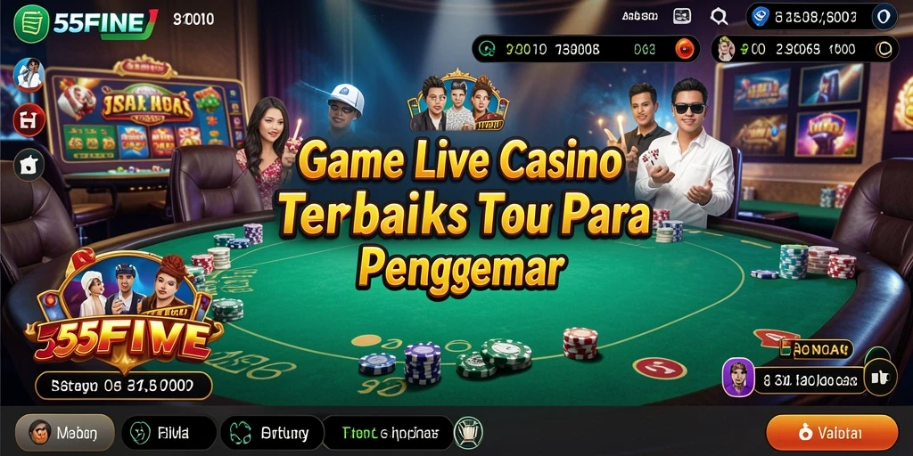 Tampilan gameplay Live Casino yang mendebarkan di 55FIVE.