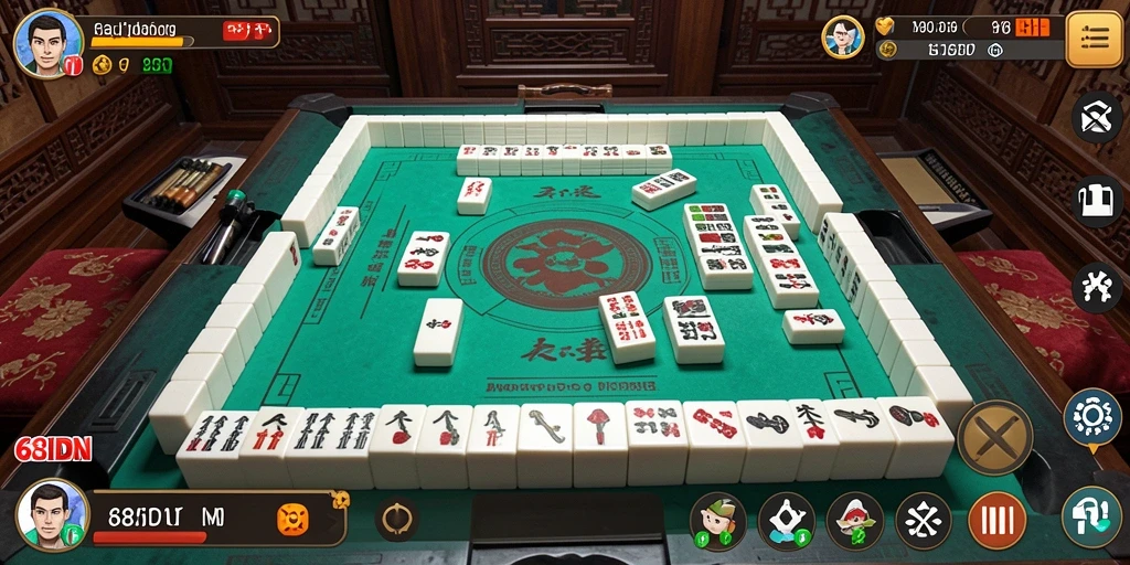 Tampilan permainan Mahjong di 68IDN dengan grafis yang indah.