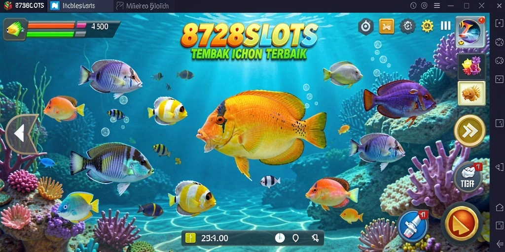 Gameplay dinamis 8728SLOTS menembak ikan dengan grafis menakjubkan.
