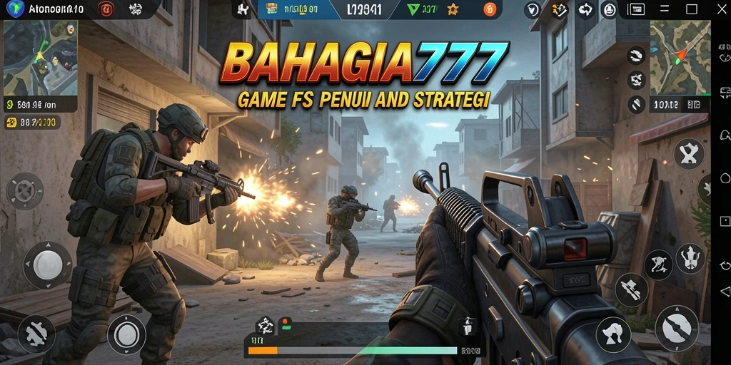 Tampilan epik dari permainan FPS BAHAGIA777 dengan aksi yang mendebarkan.