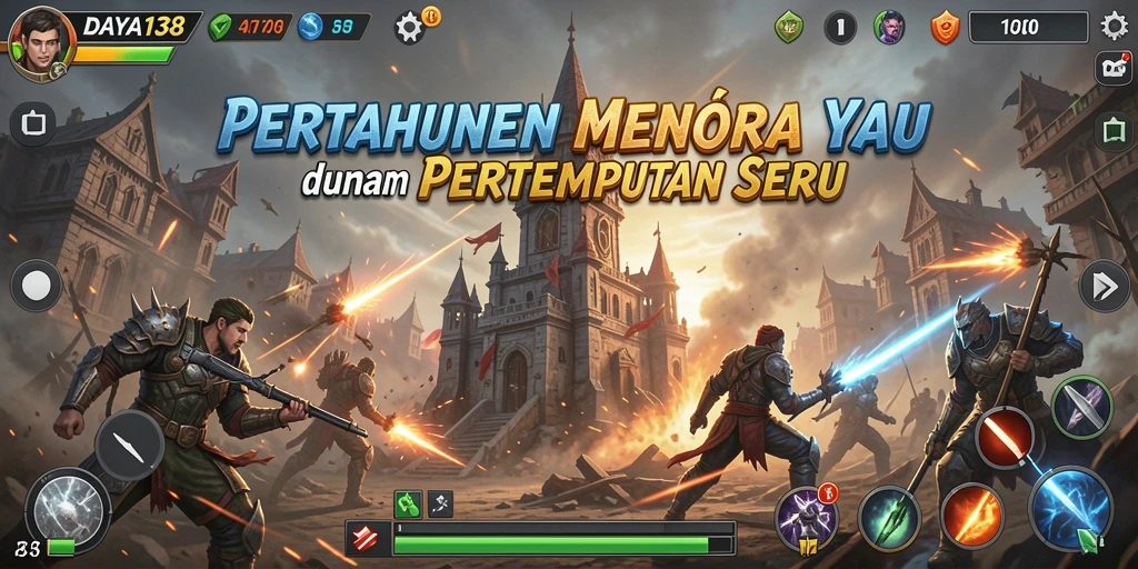 Screenshot dari gameplay seru di DAYA138, menampilkan strategi Tower Defense.