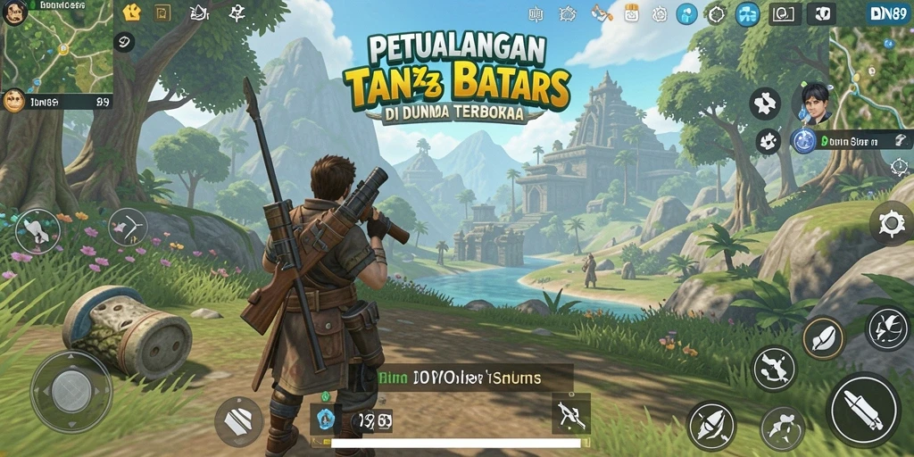 Screenshot gameplay menampilkan dunia terbuka yang luas dan beragam.