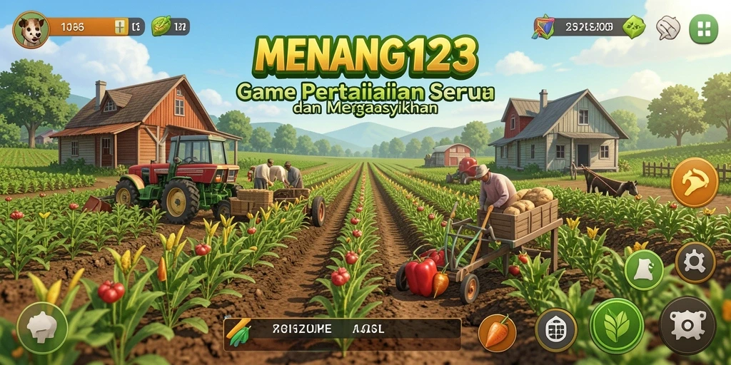 Tangkap momen seru bertani dalam MENANG123 dengan keindahan alam.