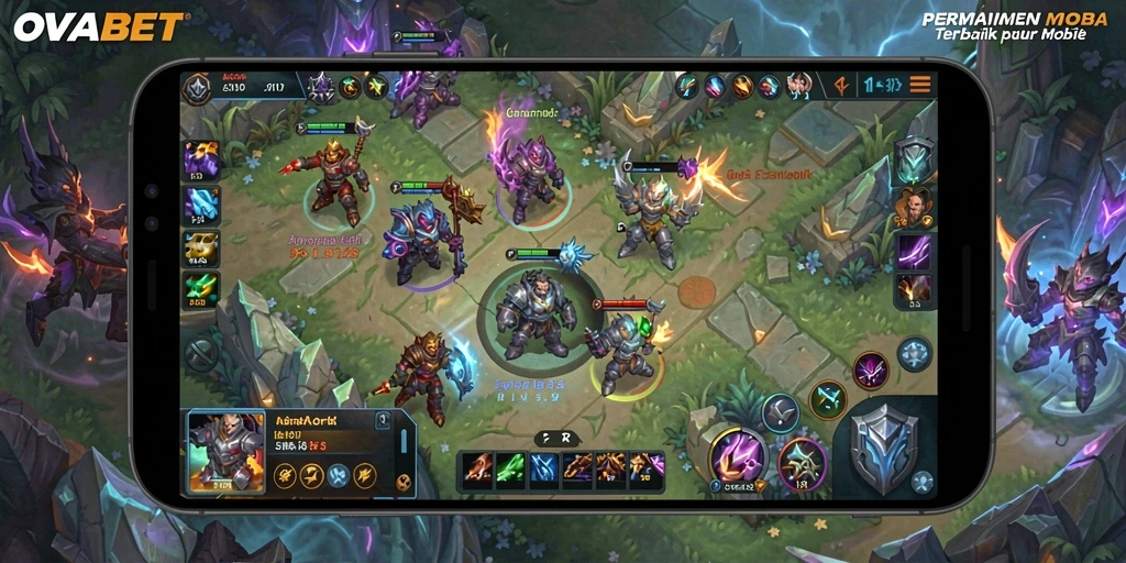 Tampilan gameplay seru dari OVABET, menunjukkan karakter yang beraksi.